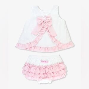RuffleButts Matching Bow set Swiss Dot Swing Top Bloomers shorts baby girl dress
